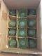 Beautiful Chantilly Sandwich Glass Green Tiara Punch Bowl Set and 12 Cups + box