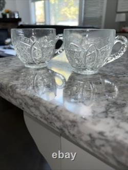 Beautiful Crystal Punch Bowl With Rotec Design, 2 Matching Cups