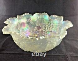 Beautiful Dugan Glass Many Fruits Punch Bowl Carnival Glass No Stand