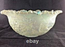 Beautiful Dugan Glass Many Fruits Punch Bowl Carnival Glass No Stand