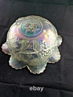 Beautiful Dugan Glass Many Fruits Punch Bowl Carnival Glass No Stand