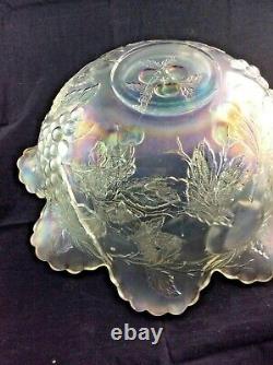 Beautiful Dugan Glass Many Fruits Punch Bowl Carnival Glass No Stand