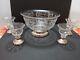 Beautiful Early Cambrige Etched Glass Fruit/Punch Bowl & 4 glasses
