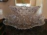 Beautiful Huge Antique 20 Cup Punch Bowl on Matching Platter