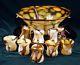 Beautiful LARGE amber/white Hand Blown punch Bowl Set from Neiman Marcus
