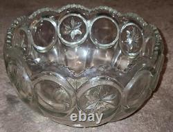 Beautiful Vintage Crystal Punch Bowl VGC LOVELY STARBURST DESIGN COLLECTIBLE