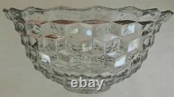 Beautiful Vintage Fostoria American Clear 18 Crystal Glass Punch Bowl