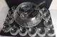 Beautiful Vintage Frank Oda Arts Hawaii Etched Glass Punch Bowl, Ladle & 12 Cups