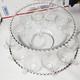 Beautiful Vintage Imperial Candlewick Punch Bowl Set 12 Glasses 16 Plate, Spoon