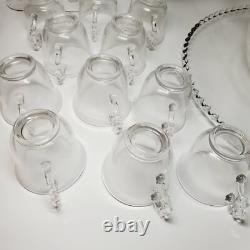 Beautiful Vintage Imperial Candlewick Punch Bowl Set 12 Glasses 16 Plate, Spoon