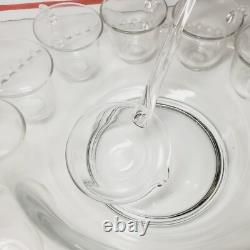 Beautiful Vintage Imperial Candlewick Punch Bowl Set 12 Glasses 16 Plate, Spoon