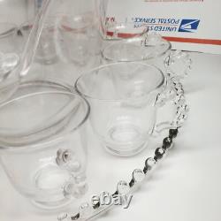 Beautiful Vintage Imperial Candlewick Punch Bowl Set 12 Glasses 16 Plate, Spoon