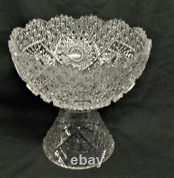 Beautiful cut glass punch/toddy bowl on stand