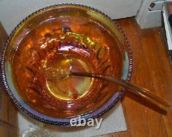 Beautiful vintage indiana glass 26pc. Princess carnival punch bowl set