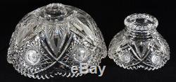 Best Heavy Antique Abp 15 Signed Eggington Marquis Pattern Cut Glass Punch Bowl