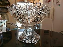 Beyond Rare HUGE 24-30 Cup Punch Bowl on Base With 16 Cups