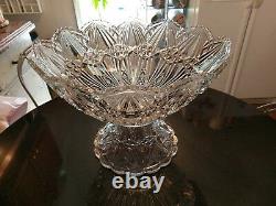 Beyond Rare HUGE 24-30 Cup Punch Bowl on Base With 16 Cups