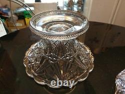 Beyond Rare HUGE 24-30 Cup Punch Bowl on Base With 16 Cups