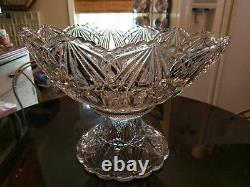 Beyond Rare HUGE 24-30 Cup Punch Bowl on Base With 16 Cups