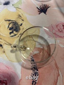 Blown Glass Punch Bowl Set of 14 Italian Moderno Lg Bowl, glass ladle, 12 cups