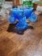 Blue Carnival Punch Bowl Set 7 Piece