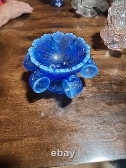 Blue Carnival Punch Bowl Set 7 Piece