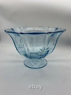 Blue Fostoria Baroque Punchbowl