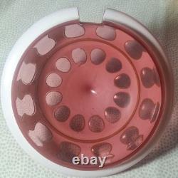 Bohemian Cranberry Overlay White Glass Punch Bowl Replacement Lid With Gilded Bohemian Cranberry Overlay White Glass Punch Bowl Replacement Lid With Gilded