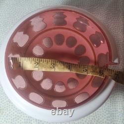 Bohemian Cranberry Overlay White Glass Punch Bowl Replacement Lid With Gilded