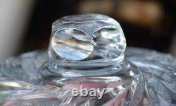 Breathtaking Czech Bohemia European Cut Glass Covered Punch Bowl W Slotted LID