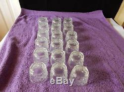 Brilliant Antique Cut Glass Crystal Large Punch Bowl with 18 Cups Set