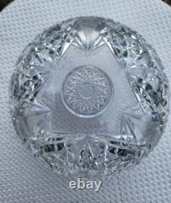 Brilliant Cut Glass Crystal Punch Bowl Serving Bowl With Stand Pedestal No Cups