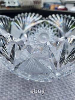 Brilliant Cut Glass Crystal Punch Bowl Serving Bowl With Stand Pedestal No Cups