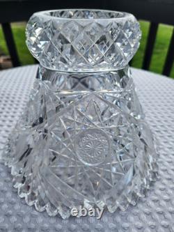 Brilliant Cut Glass Crystal Punch Bowl Serving Bowl With Stand Pedestal No Cups