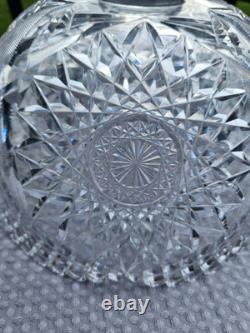 Brilliant Cut Glass Crystal Punch Bowl Serving Bowl With Stand Pedestal No Cups