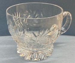 Brilliant Cut Glass Lead Crystal Punch Bowl withLid Matching Ladle and 8 Cups Set