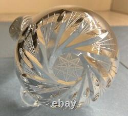 Brilliant Cut Glass Lead Crystal Punch Bowl withLid Matching Ladle and 8 Cups Set