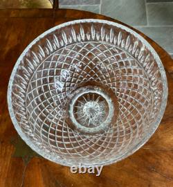 Brilliant Large Footed Lead Crystal Punchbowl/Centerpiece Cut In Irish Style