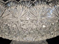 Brilliant Russian Cut Crystal Oval Centerpiece 10 Pedestal Bowl Compote Punch