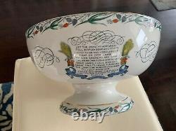 Burgess & Leigh Farmers Arms Punch Bowl (12) Mugs England God Speed The Plough