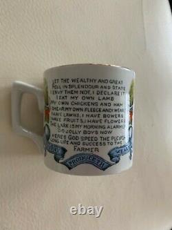 Burgess & Leigh Farmers Arms Punch Bowl (12) Mugs England God Speed The Plough