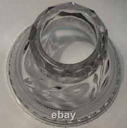 C1905 Birks Brilliant Cut Glass Gundy Clapperton Trefoil Mark Punch Bowl Base