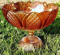 CARNIVAL GLASS RINDSKOPF punch / fruit bowl 1920s marigold vase bowl compote
