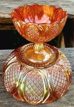 CARNIVAL GLASS RINDSKOPF punch / fruit bowl 1920s marigold vase bowl compote