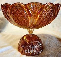 CARNIVAL GLASS RINDSKOPF punch / fruit bowl 1920s marigold vase bowl compote