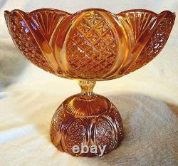 CARNIVAL GLASS RINDSKOPF punch / fruit bowl 1920s marigold vase bowl compote