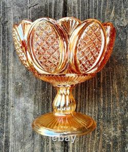 CARNIVAL GLASS RINDSKOPF punch / fruit bowl 1920s marigold vase bowl compote