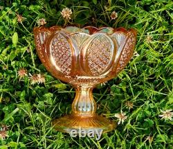 CARNIVAL GLASS RINDSKOPF punch / fruit bowl 1920s marigold vase bowl compote