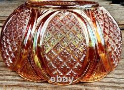 CARNIVAL GLASS RINDSKOPF punch / fruit bowl 1920s marigold vase bowl compote