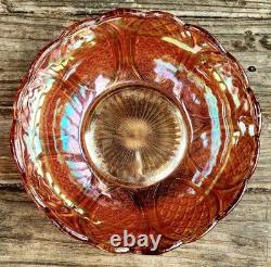 CARNIVAL GLASS RINDSKOPF punch / fruit bowl 1920s marigold vase bowl compote